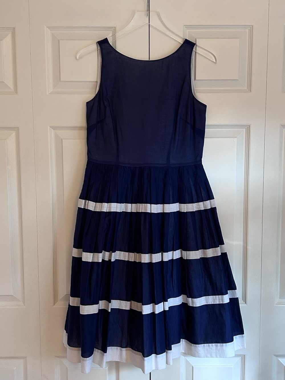 Talbots Navy and White Fit and Flare Dress